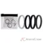 Picture of Silicone Wedding Stackble Lines Ring Set - Black-White by ROQ for Women - 4 x 8 mm Ring