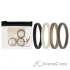 Picture of Silicone Wedding Stackble Lines Ring Set -Black-White by ROQ for Women - 4 x 9 mm Ring