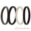 Picture of Silicone Wedding Stackble Lines Ring Set -Black-White by ROQ for Women - 4 x 10 mm Ring