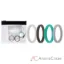 Picture of Silicone Wedding Stackble Lines Ring Set - Turquoise by ROQ for Women - 4 x 4 mm Ring