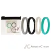Picture of Silicone Wedding Stackble Lines Ring Set - Turquoise by ROQ for Women - 4 x 6 mm Ring