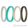 Picture of Silicone Wedding Stackble Lines Ring Set - Turquoise by ROQ for Women - 4 x 8 mm Ring