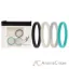 Picture of Silicone Wedding Stackble Lines Ring Set - Turquoise by ROQ for Women - 4 x 9 mm Ring