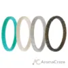 Picture of Silicone Wedding Stackble Lines Ring Set - Turquoise by ROQ for Women - 4 x 10 mm Ring