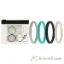 Picture of Silicone Wedding Stackble Lines Ring Set - Turquoise by ROQ for Women - 4 x 11 mm Ring