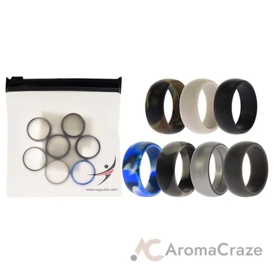 Picture of Silicone Wedding Ring Set - Camo by ROQ for Men - 7 x 9 mm Ring