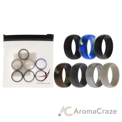 Picture of Silicone Wedding Ring Set - Camo by ROQ for Men - 7 x 10 mm Ring