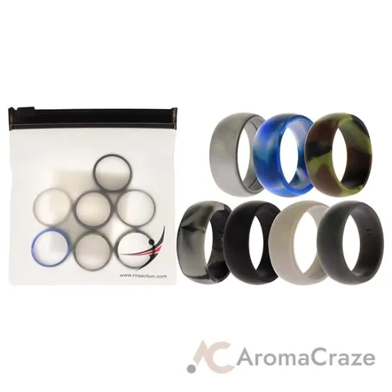 Picture of Silicone Wedding Ring Set - Camo by ROQ for Men - 7 x 11 mm Ring