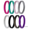 Picture of Silicone Wedding Stackble Lines Ring Set - MultiColor by ROQ for Women - 8 x 5 mm Ring