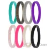 Picture of Silicone Wedding Stackble Lines Ring Set - MultiColor by ROQ for Women - 8 x 7 mm Ring