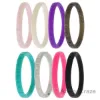 Picture of Silicone Wedding Stackble Lines Ring Set - MultiColor by ROQ for Women - 8 x 10 mm Ring