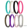 Picture of Silicone Wedding Stackble Lines Ring Set - MultiColor by ROQ for Women - 8 x 11 mm Ring