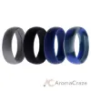 Picture of Silicone Wedding Ring Set - Blue-Camo by ROQ for Men - 4 x 15 mm Ring