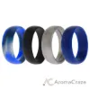 Picture of Silicone Wedding Ring Set - Blue-Camo by ROQ for Men - 4 x 16 mm Ring