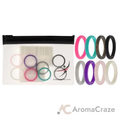 Picture of Silicone Wedding Stackble Point Ring Set - MultiColor by ROQ for Women - 8 x 5 mm Ring
