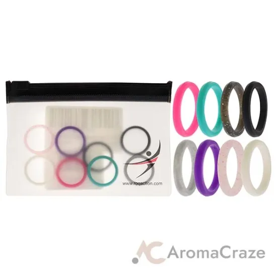 Picture of Silicone Wedding Stackble Point Ring Set - MultiColor by ROQ for Women - 8 x 5 mm Ring