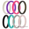 Picture of Silicone Wedding Stackble Point Ring Set - MultiColor by ROQ for Women - 8 x 7 mm Ring