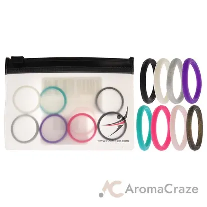 Picture of Silicone Wedding Stackble Point Ring Set - MultiColor by ROQ for Women - 8 x 10 mm Ring