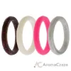 Picture of Silicone Wedding Stackble Point Ring Set - Pink by ROQ for Women - 4 x 4 mm Ring