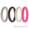 Picture of Silicone Wedding Stackble Point Ring Set - Pink by ROQ for Women - 4 x 5 mm Ring