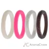 Picture of Silicone Wedding Stackble Point Ring Set - Pink by ROQ for Women - 4 x 6 mm Ring