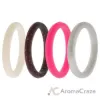Picture of Silicone Wedding Stackble Point Ring Set - Pink by ROQ for Women - 4 x 7 mm Ring