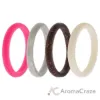 Picture of Silicone Wedding Stackble Point Ring Set - Pink by ROQ for Women - 4 x 8 mm Ring