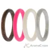 Picture of Silicone Wedding Stackble Point Ring Set - Pink by ROQ for Women - 4 x 9 mm Ring