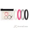 Picture of Silicone Wedding Stackble Point Ring Set - Pink by ROQ for Women - 4 x 10 mm Ring