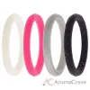 Picture of Silicone Wedding Stackble Point Ring Set - Pink by ROQ for Women - 4 x 10 mm Ring