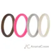 Picture of Silicone Wedding Stackble Point Ring Set - Pink by ROQ for Women - 4 x 11 mm Ring