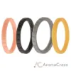 Picture of Silicone Wedding Stackble Lines Ring Set - Metal by ROQ for Women - 4 x 6 mm Ring