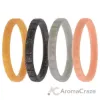 Picture of Silicone Wedding Stackble Lines Ring Set - Metal by ROQ for Women - 4 x 7 mm Ring