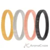 Picture of Silicone Wedding Stackble Lines Ring Set - Metal by ROQ for Women - 4 x 8 mm Ring