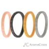 Picture of Silicone Wedding Stackble Lines Ring Set - Metal by ROQ for Women - 4 x 10 mm Ring