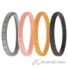 Picture of Silicone Wedding Stackble Lines Ring Set - Metal by ROQ for Women - 4 x 11 mm Ring