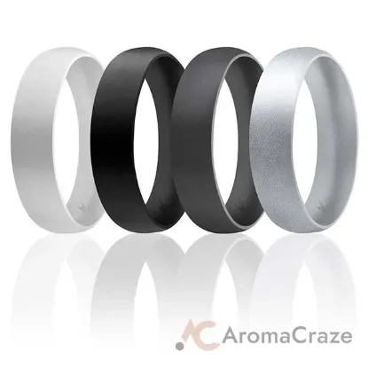 Picture of Silicone Wedding 6mm Smooth Ring by ROQ for Men - 14 mm Ring