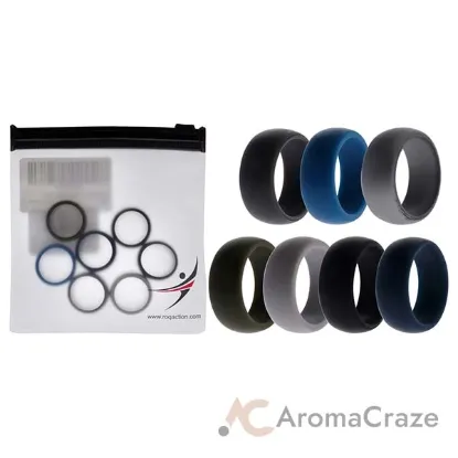 Picture of Silicone Wedding Solid Ring Set by ROQ for Men - 7 x 7 mm Ring