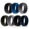 Picture of Silicone Wedding Solid Ring Set by ROQ for Men - 7 x 7 mm Ring