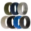 Picture of Silicone Wedding Solid Ring Set by ROQ for Men - 7 x 8 mm Ring