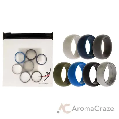 Picture of Silicone Wedding Solid Ring Set by ROQ for Men - 7 x 9 mm Ring