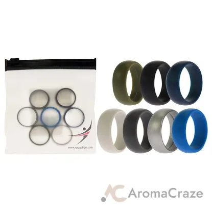 Picture of Silicone Wedding Solid Ring Set by ROQ for Men - 7 x 10 mm Ring