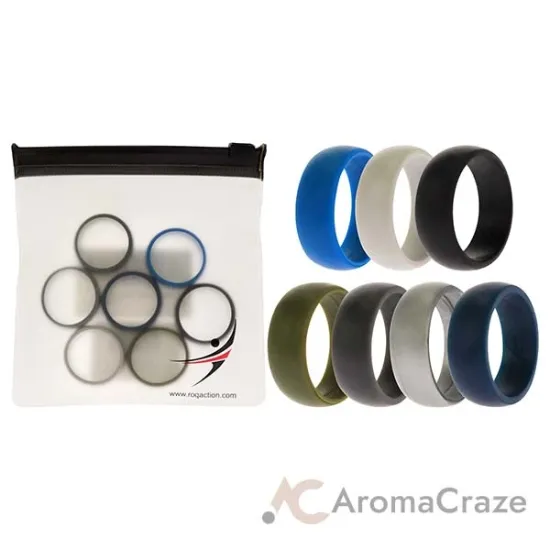 Picture of Silicone Wedding Solid Ring Set by ROQ for Men - 7 x 12 mm Ring