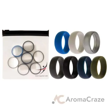 Picture of Silicone Wedding Solid Ring Set by ROQ for Men - 7 x 13 mm Ring