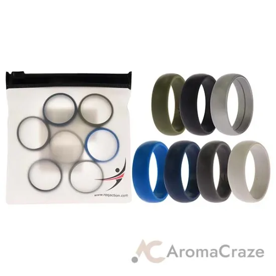 Picture of Silicone Wedding Solid Ring Set by ROQ for Men - 7 x 16 mm Ring