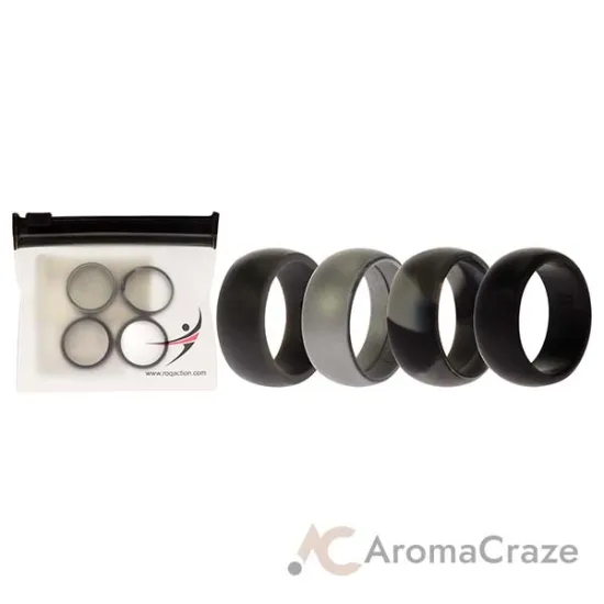 Picture of Silicone Wedding Ring - Black-Camo by ROQ for Men - 4 x 8 mm Ring