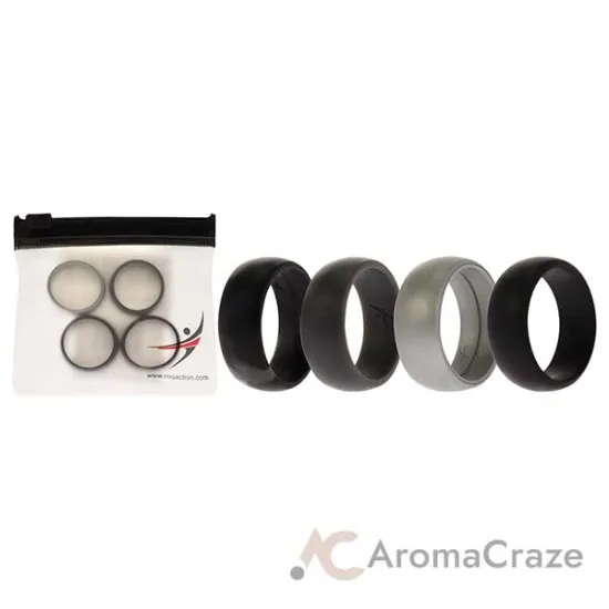 Picture of Silicone Wedding Ring - Black-Camo by ROQ for Men - 4 x 10 mm Ring