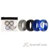 Picture of Silicone Wedding Ring Set - Blue-Camo by ROQ for Men - 4 x 8 mm Ring