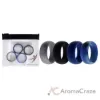Picture of Silicone Wedding Ring Set - Blue-Camo by ROQ for Men - 4 x 9 mm Ring