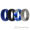 Picture of Silicone Wedding Ring Set - Blue-Camo by ROQ for Men - 4 x 13 mm Ring